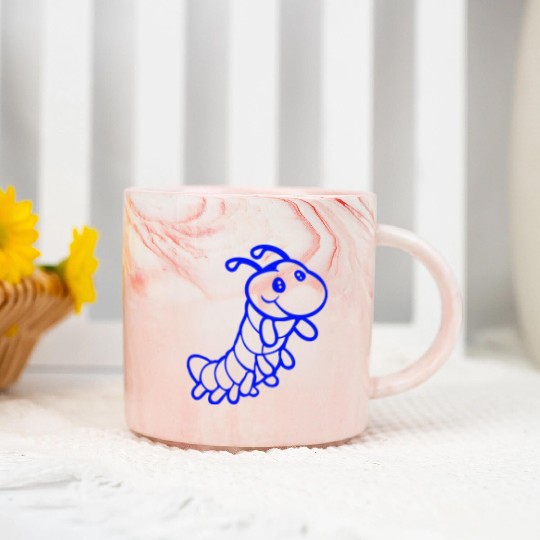 Caterpillar sweet little happy smile cute friendly Marble Mugs