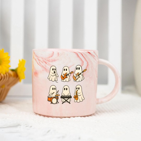 Ghost Band Musical Ensemble Marble Mugs