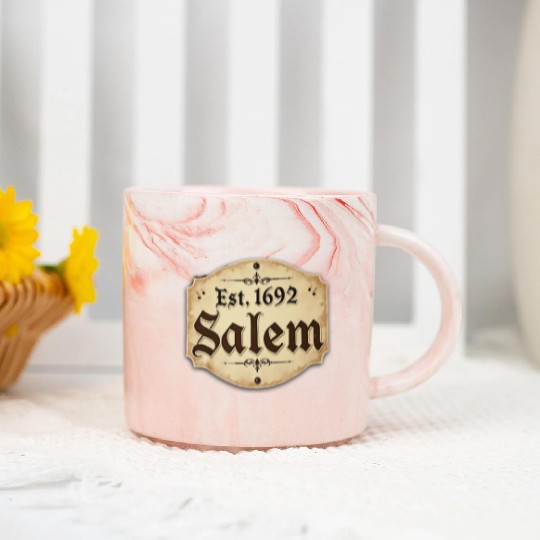 Vintage Salem Establishment Logo Design Marble Mugs