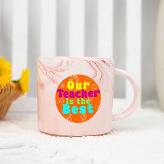 Colorful Teacher Appreciation Circular Marble Mugs