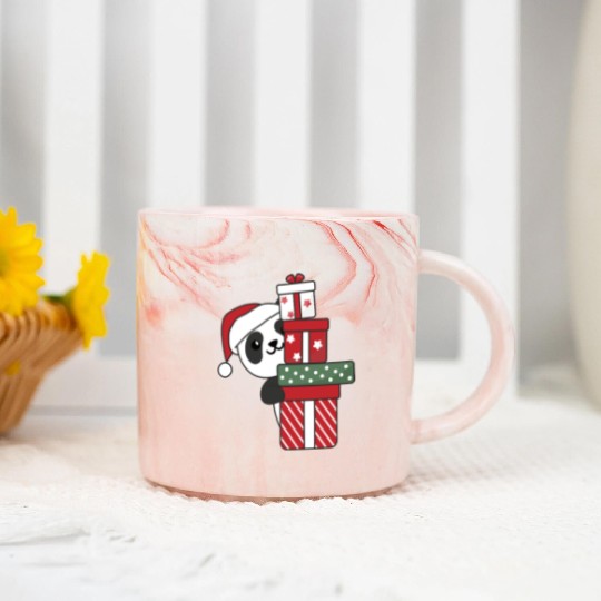 Panda Christmas Gift Winter Animals Pandas Marble Mugs