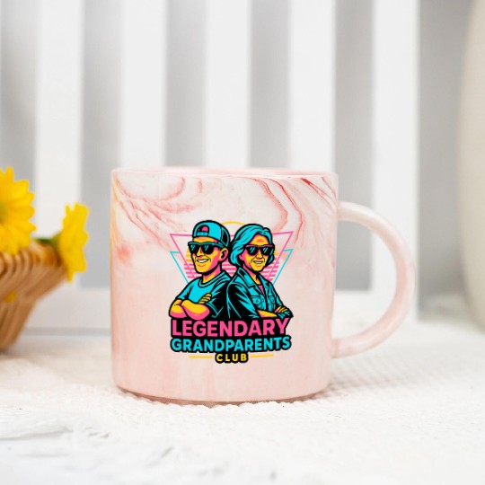 Legendary Grandparents Retro Neon Marble Mugs