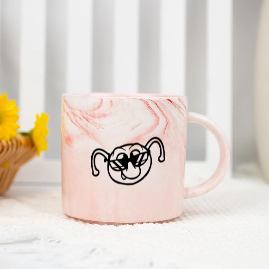 Caterpillar Sunglasses Cool Smile Cheeky Fun Alien Marble Mugs