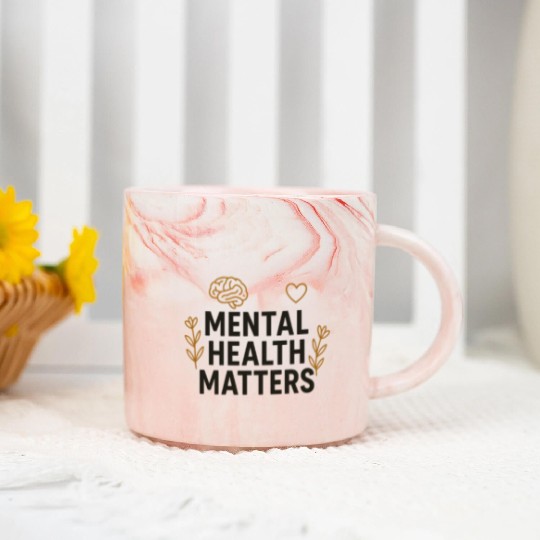 Mental Health Matters | Positive Mindset Graphic T Marble Mugs
