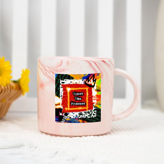 Trust The Process Graffiti Art Design Marble Mugs