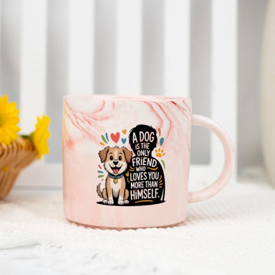 Dog Best Friend Love Quote Design Marble Mugs