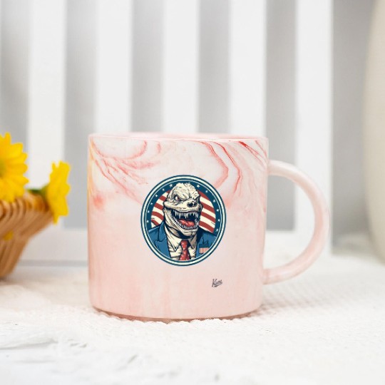 Patriotic Demon Businessman Illustration Marble Mugs