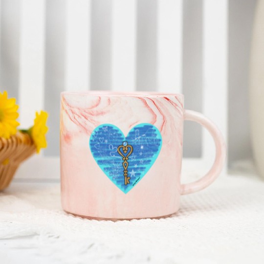Girlhood in light blue Marble Mugs