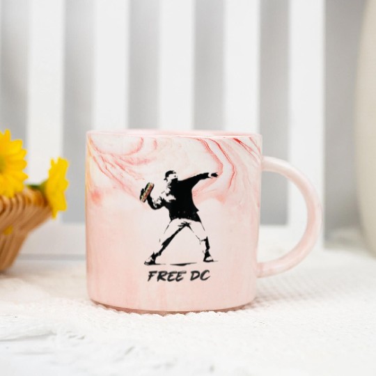 Free DC Sandwich Guy Banksy Style Street Art Marble Mugs