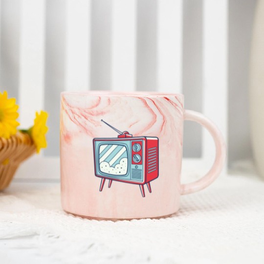 Retro TV with Classic Antenna Marble Mugs