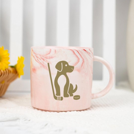 Dachshund Beagle hockey pet silhouette minimalist Marble Mugs