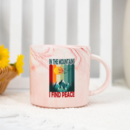 Mountain Sunset Peaceful Scene Marble Mugs