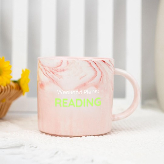 Weekend Reading Motivational Typography Marble Mugs