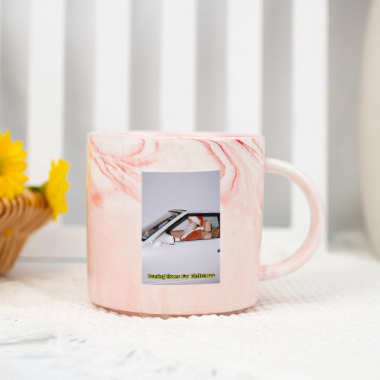 Santa's Joyful Ride Card Design Marble Mugs