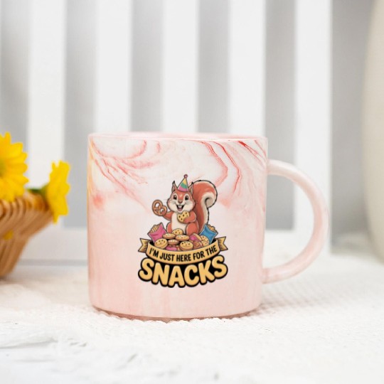 I'm Just Here for the Snacks Funny Foodie Quote Marble Mugs