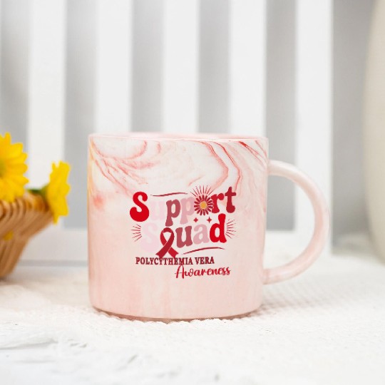 Polycythemia Vera Support Squad Design Marble Mugs