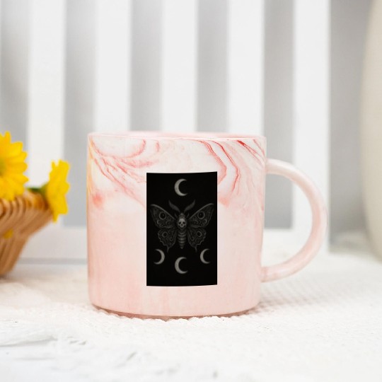 Dark Celestial Butterfly Tapestry Marble Mugs