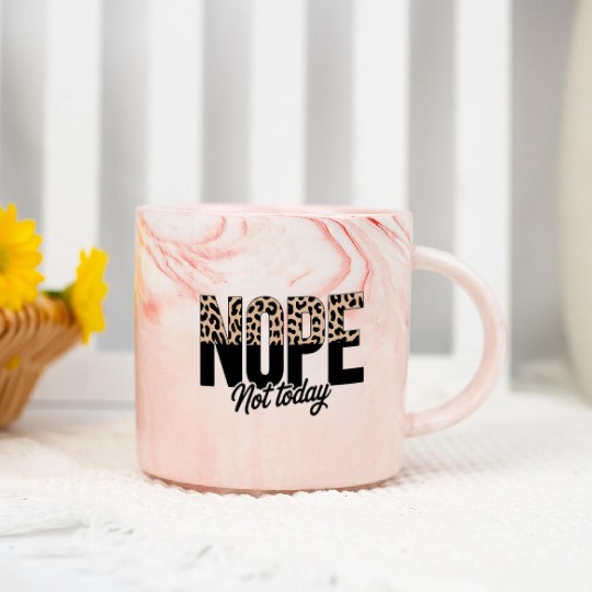 Leopard Print Motif with Bold Typography Marble Mugs