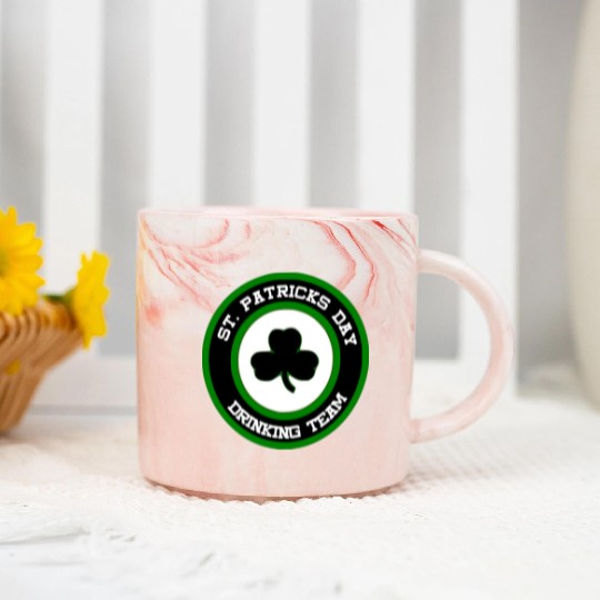 Sta Patrick's Day Drinking Team Marble Mugs