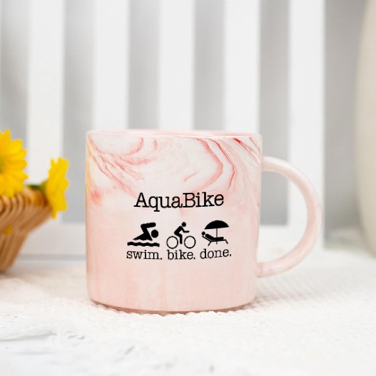 Aquabike swim bike done Marble Mugs