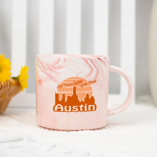 Austin Texas burnt orange Marble Mugs