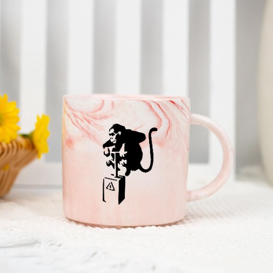 Banksy Detinator Monkey Marble Mugs