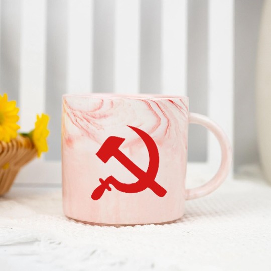 hammer and sickle Marble Mugs