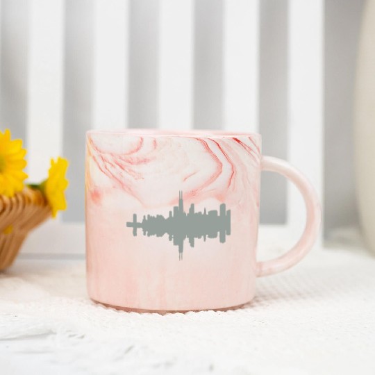 Chicago skyline Marble Mugs