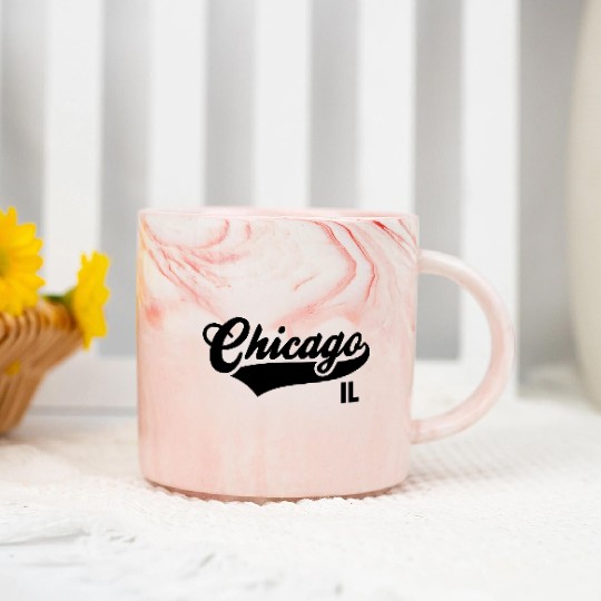 Chicago IL - Illinois Marble Mugs