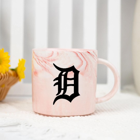 Detroit D Marble Mugs