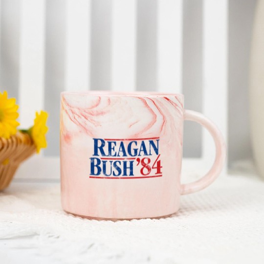 Distressed Reagan - Bush ’84 Marble Mugs