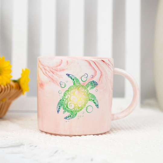 Sea Turtle Marble Mugs