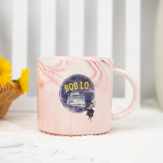 Vintage Retro Classic Cute Detroit Boblo Island Marble Mugs