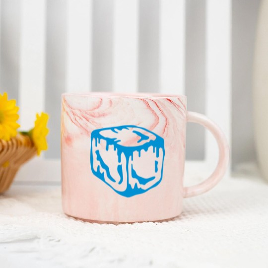 Ice Cube Design Marble Mugs