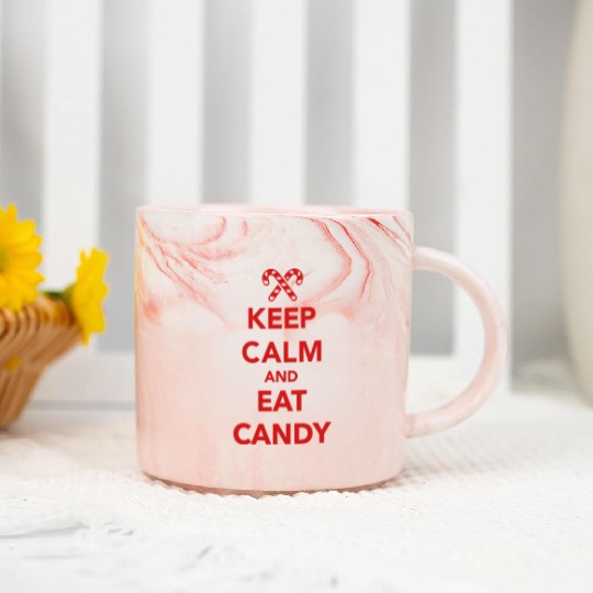 Keep calm and eat candy Marble Mugs