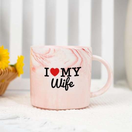 I Love My Wife Marble Mugs