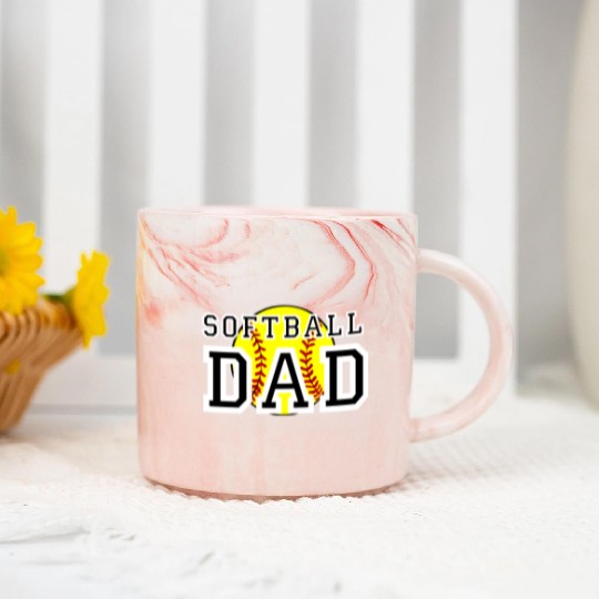 Softball Dad Marble Mugs