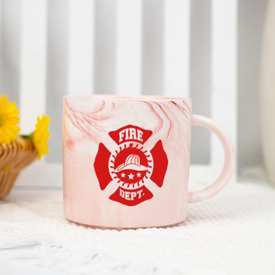 Fire Brigade logo symbol design Marble Mugs