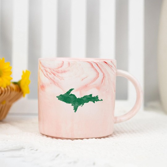Distressed Vintage Upper Peninsula U.P. Marble Mugs Marble Mugs