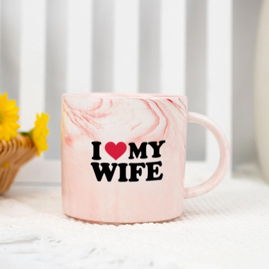 I Love My wife Marble Mugs