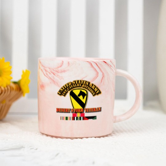 Army - 1st Cavalry Division - Desert Storm Veteran Marble Mugs