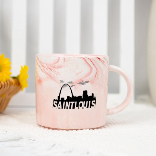 Saint St Louis Missouri Skyline Marble Mugs