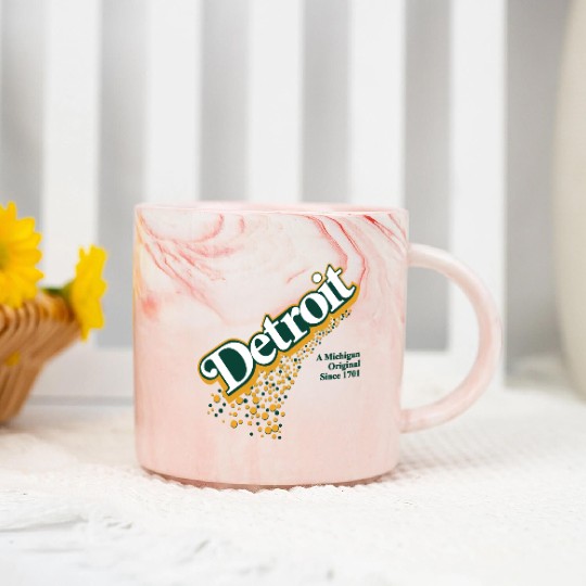 Detroit Michigan Original Pop Marble Mugs