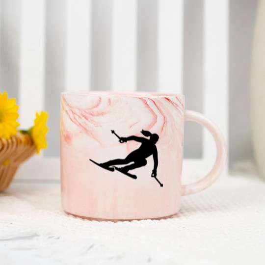 Skiing Marble Mugs