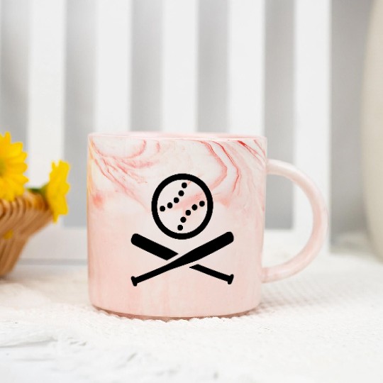 Baseball Softball Icon Pictogram Marble Mugs