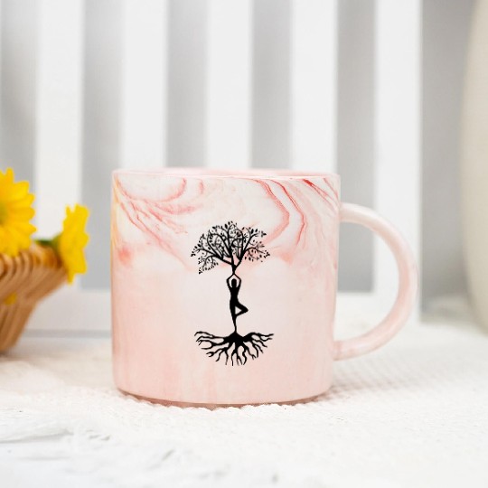 Yoga Tree Marble Mugs