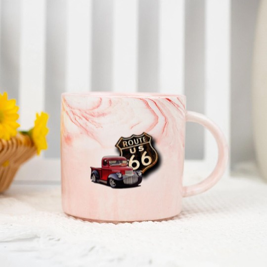 Route 66 Street Rod Marble Mugs