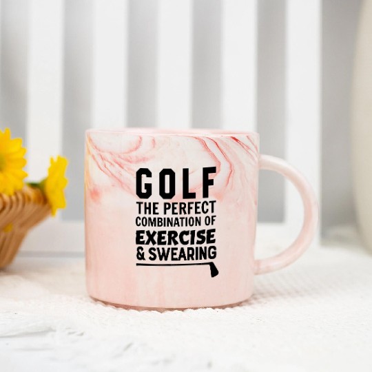 Golf The Perfect Combination Exercise & Swearing Marble Mugs