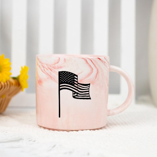wind waving flagpole usa america united states tex Marble Mugs