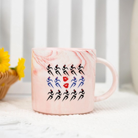 ❤✦Sexy 14 Female Sprinters Wearing a Pony tail✦❤ Marble Mugs